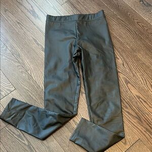 H&M Girls Black Faux Leather Leggings